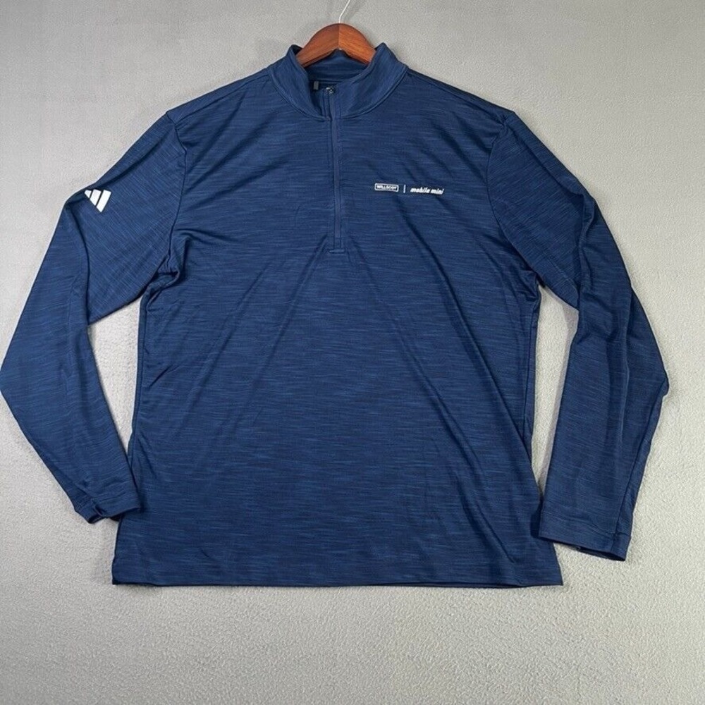 Adidas Mens Large Lightweight Collegiate Navy Quarter-Zip Pullover UPF 50+ New